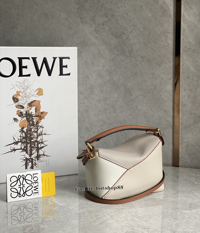 Loewe專櫃經典款2022新顏色迷你女包 羅意威Puzzle系列Mini女款手提肩背包小牛皮幾何包 10173 lyw1516